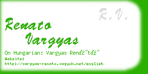 renato vargyas business card